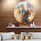 Designart - Indian Woman Collage with Lion' Indian Artwork' Metal Circle Wall Art